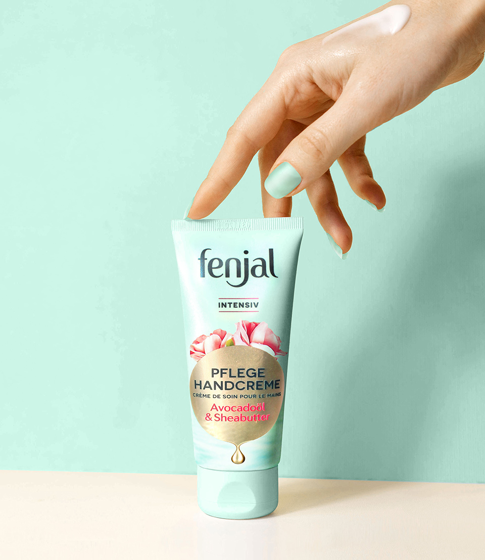 Fenjal Pflege Handcreme Verpackungsdesign